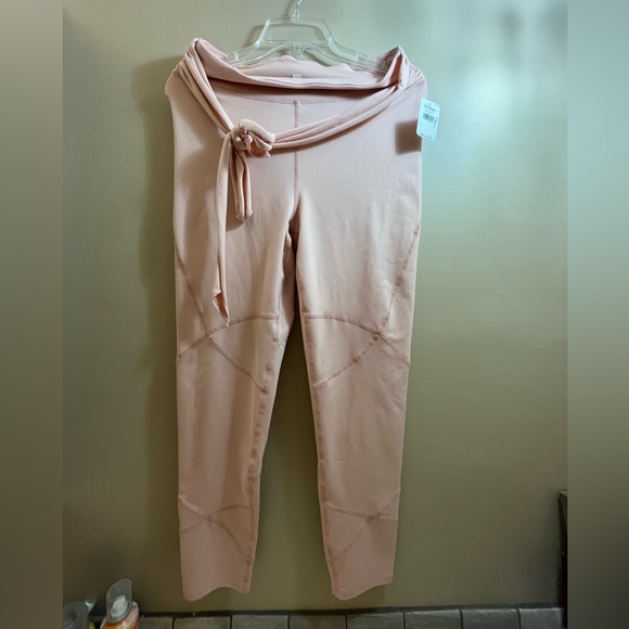 Free People Movement Pink Leggings W/ Tie SZ LG NWT - Picture 7 of 12